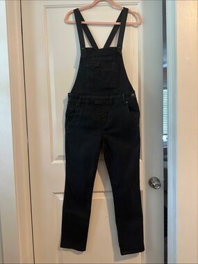 Free People Black Denim Overall Jeans